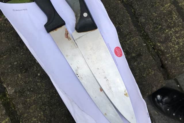 Knives recovered on the first day of Operation Sceptre