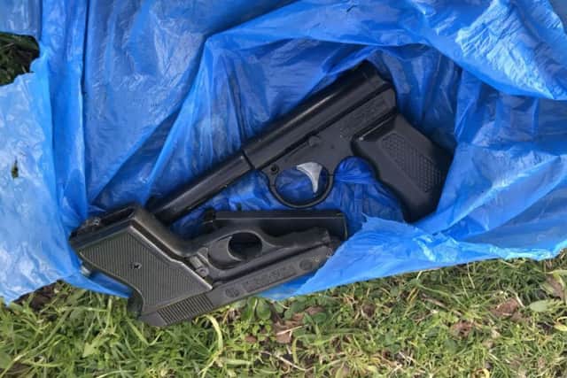Firearms recovered from weapons bins
