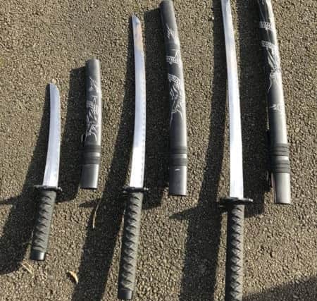 Swords recovered by police
