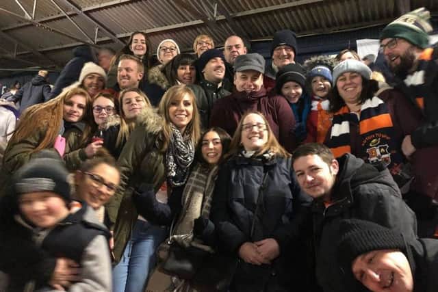 Gary's family at the match. Photo by Live Well Luton