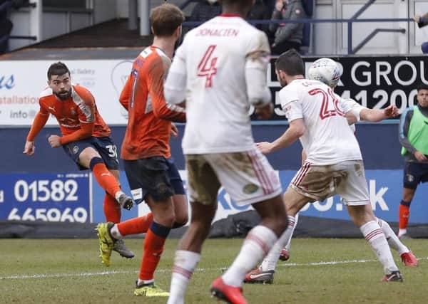 Elliot Lee rifles over the top for Luton