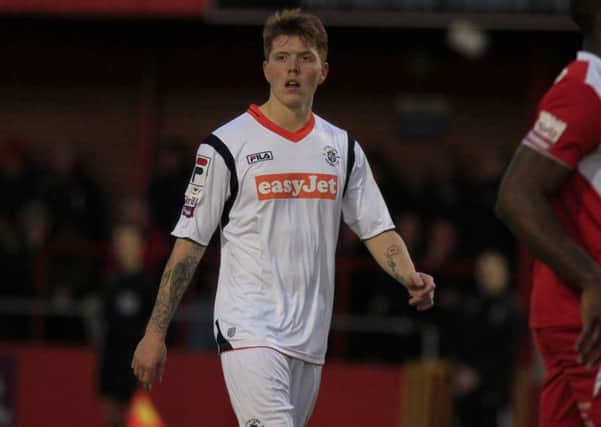 Alfie Mawson on his only Luton appearance at Alfreton Town