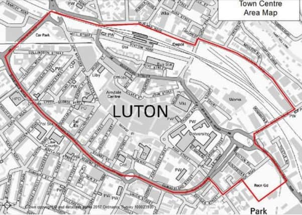 The proposed PSPO area in Luton town centre
