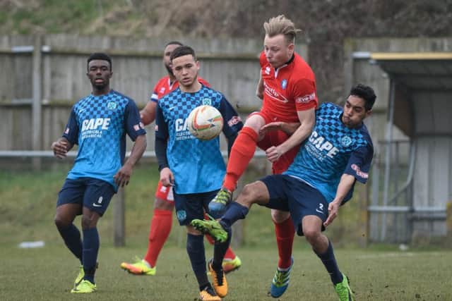 Action from AFC Dunstable v Arlesey Town