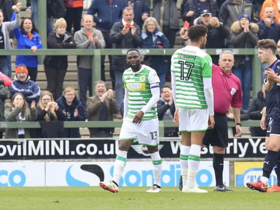 Francois Zoko sees red against Luton