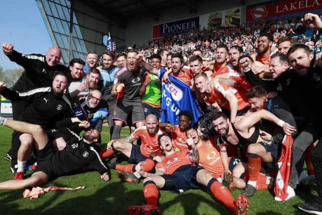 Luton Town celebrate promotion to League Two