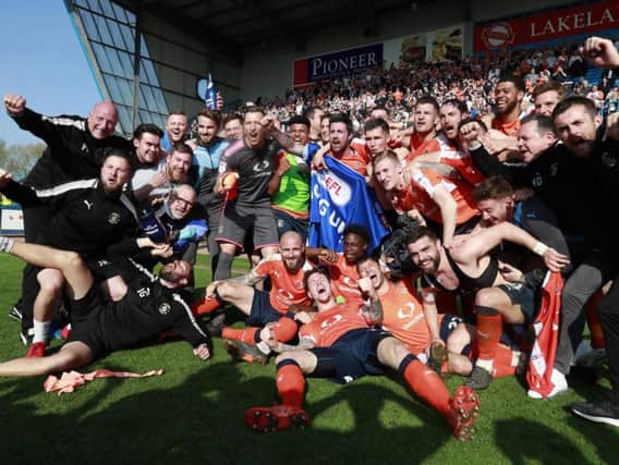 Luton Town celebrate promotion to League Two