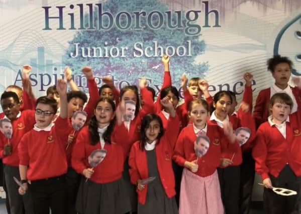 Hillborough Junior School recorded a video recorded a song celebrating Luton Town's manager Nathan Jones