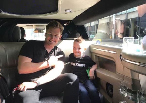 Oli (from Oli White TV Channel) and Archie in the limo