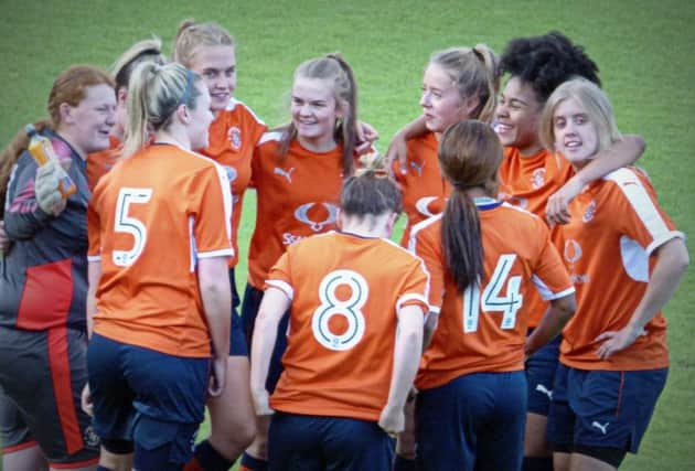 Huddle time for the Luton Town Ladies