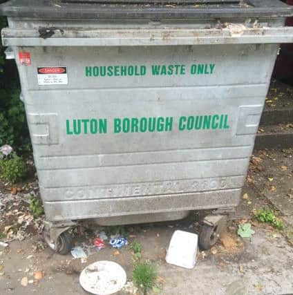 One of the bins where the rats allegedly feed.
