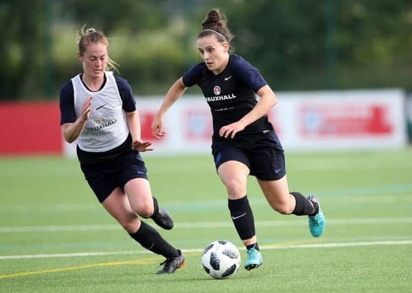 Lauren Bruton trains with the England squad