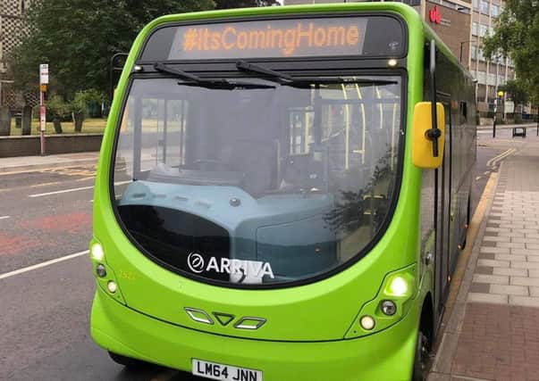 Arriva bus with message of support