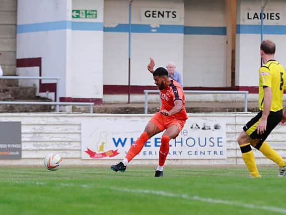 Jake Jervis finds the net for Town's opening goal this evening