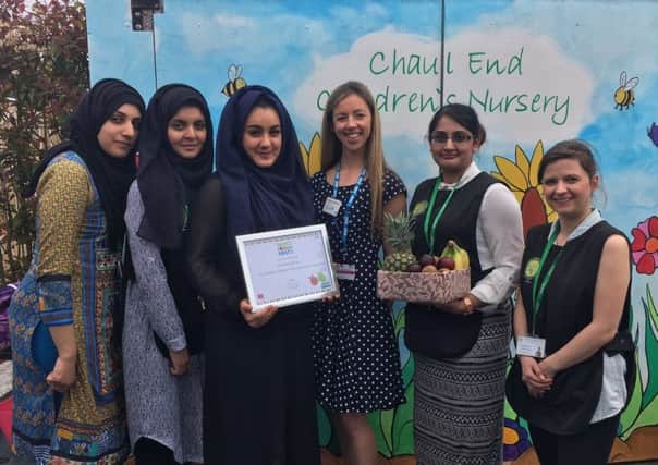 Chaul End Nursery receives a certificate from the FFT for good practice