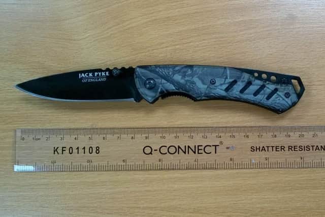 Knife found in Lewsey Farm
