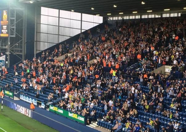 Town's away fans at the Hawthorns last night