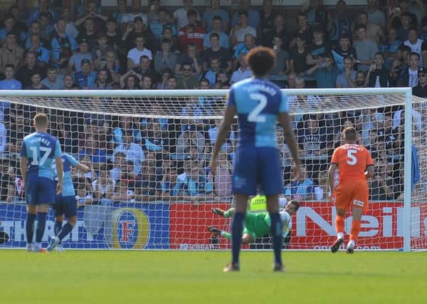 James Shea saves from the spot against Wycome Wanderers