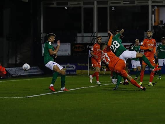 Aaron Jarvis opens the scoring for Luton this evening