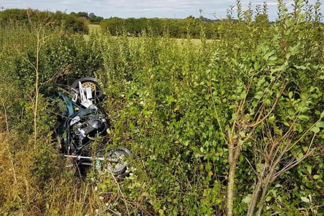 A motorbike accident which happened on August 17. The man was taken to Luton and Dunstable Hospital with a serious leg injury. Credit: Bedfordshire Fire and Rescue.