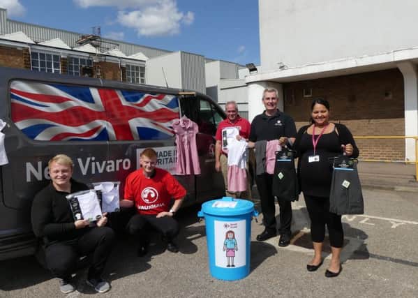 The Vauxhall team donated lots of blazers, trousers, skirts and shirts.