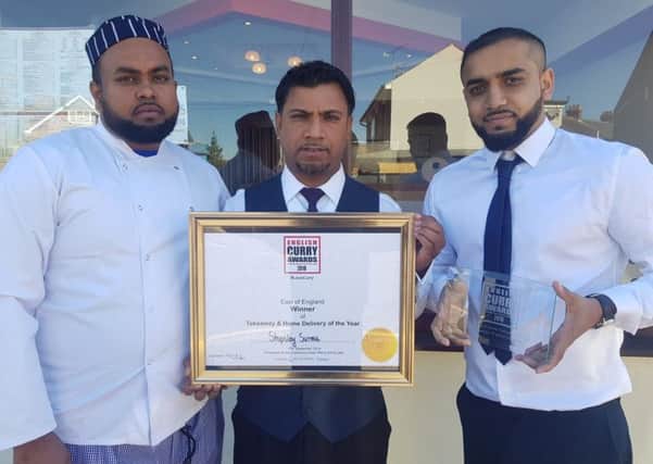 Chef Motin Miah, delivery driver Sadek Miah, and Mohammed Ali Ahmed.