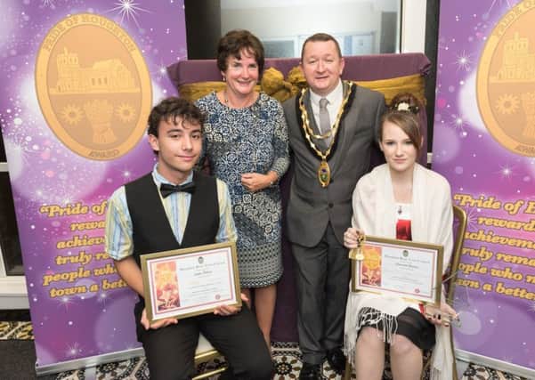 Winners of the Young Person award with Cherie Denton of Vauxhall and the Town Mayor. Photo by Joanna Cross