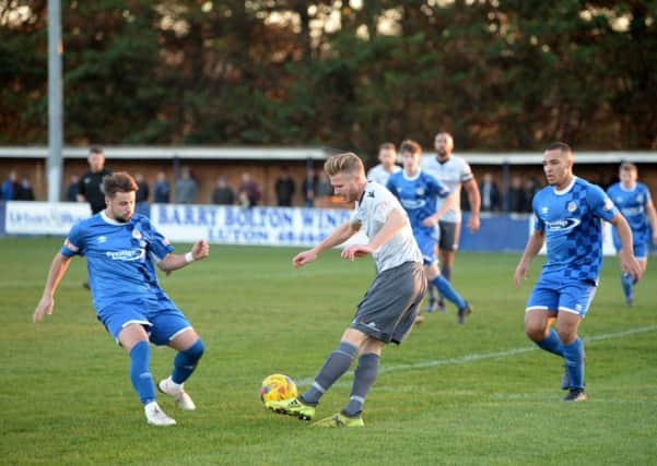 Action from Barton's defeat to Bedford Town on Saturday