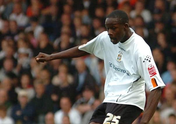 Leon Barnett in action for the Hatters during his time at Kenilworth Road