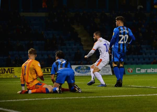 Elliot Lee notches his second at Gillingham on Saturday