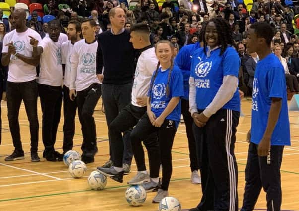 Luton's football ambassadors meet Prince William