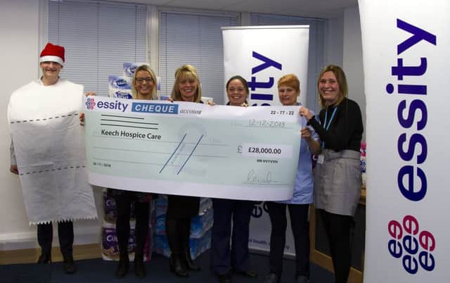 Essity's Jake Slade, Caroline Boylen and Kelly Bywaters and Keech's Sarah Myford, Jen Blaydon and Kate Gooden. Photo by Mark Wade