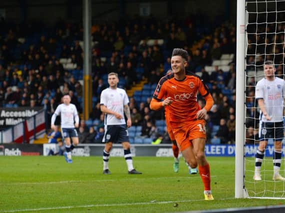 Harry Cornick scored the only goal of the game as Luton beat Bury in round two