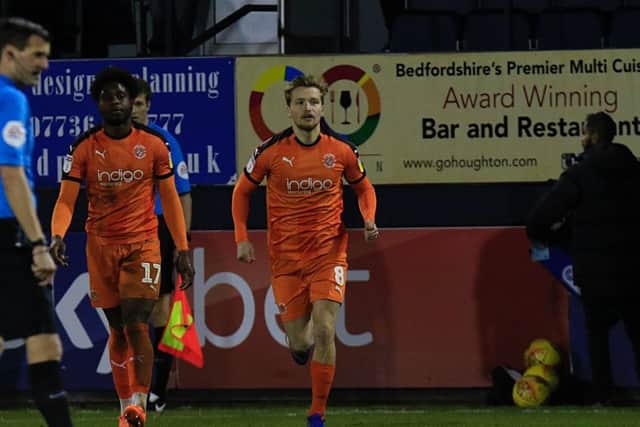 Hatters midfielder Luke Berry