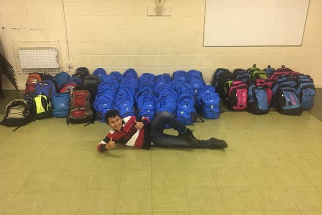 Alex with the bags
