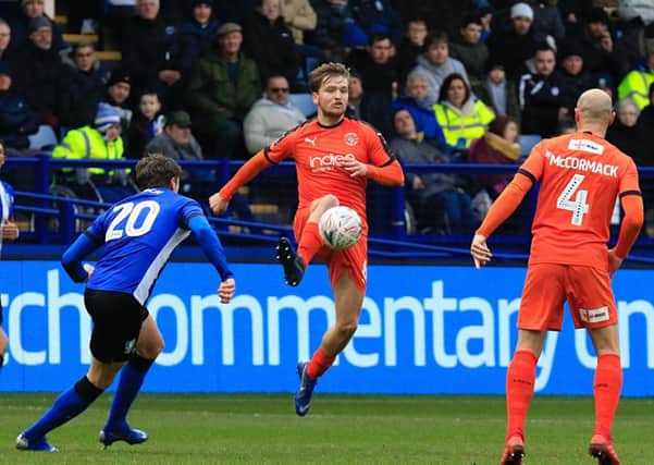 Hatters midfielder Luke Berry in action at Sheffield Wednesday