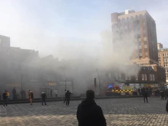 Smoke billowed into St George's Square