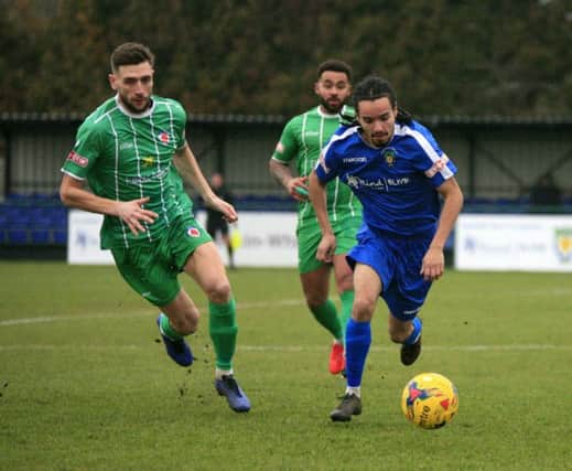 Saul Williams in action against Bromsgrove Sporting - pic: Chris White