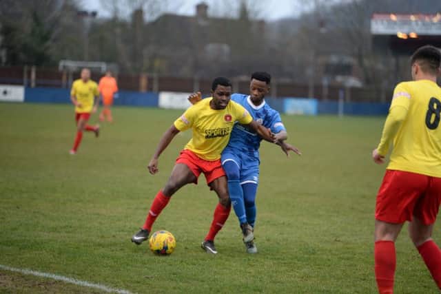 Action from Barton Rovers' defeat to Kempston Rovers