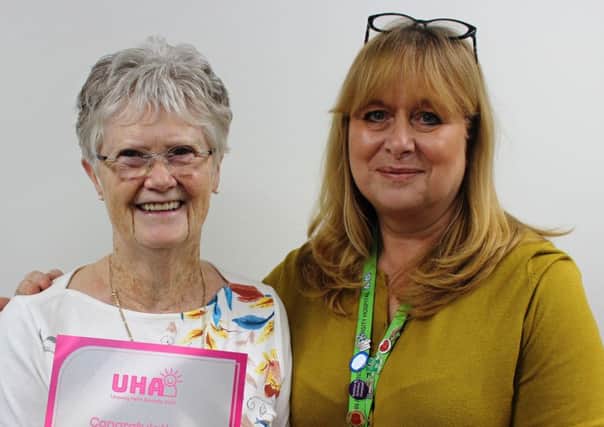 Eileen (left) is pictured with voluntary services manager Karen Bush who nominated her for the award. The gala dinner ceremony is on March 1.