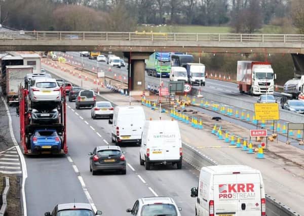 The M1 Smart motorway works between junctions 16 and 13 have been criticised for being too dangerous. Editorial image only.