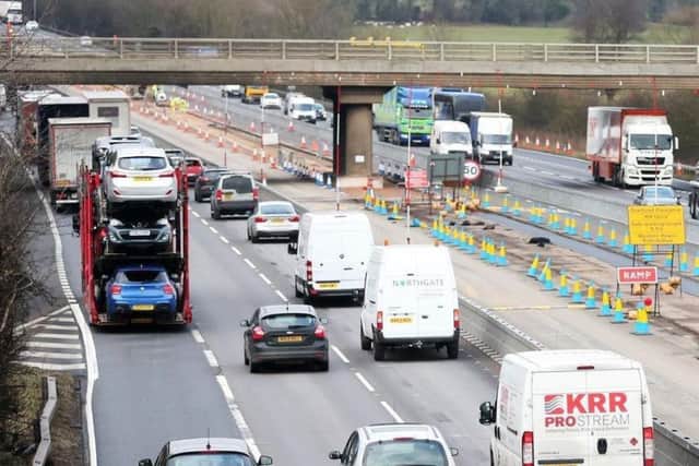 The M1 Smart motorway works between junctions 16 and 13 have been criticised for being too dangerous. Editorial image only.