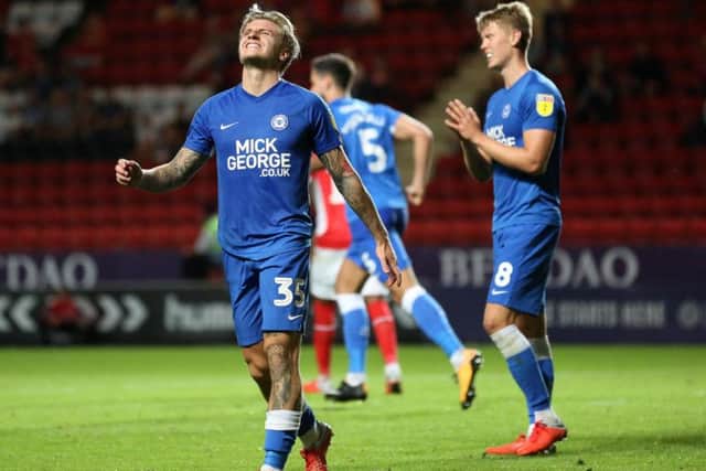 Jason Cummings in action for Peterborough this season