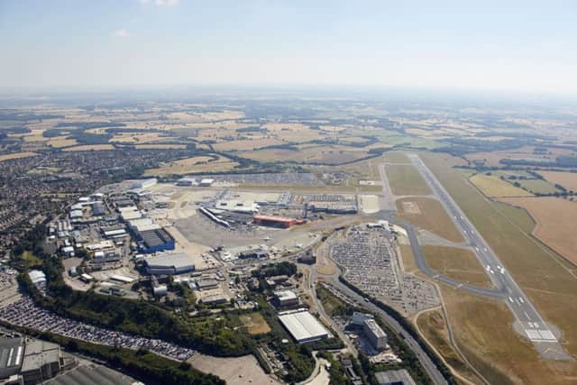 Aerial view of London Luton Airport from Runway. Photo by Andrew Holt