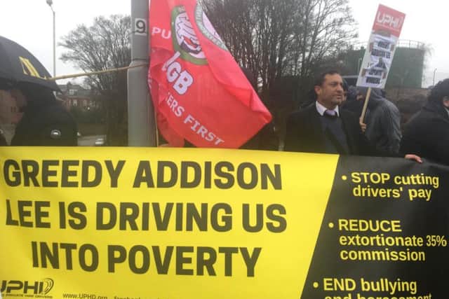 The workers claim Addison Lee's conditions are driving them into poverty