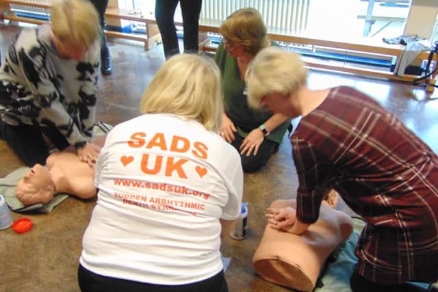 Defibrillator training at Sacred Heart Primary School
