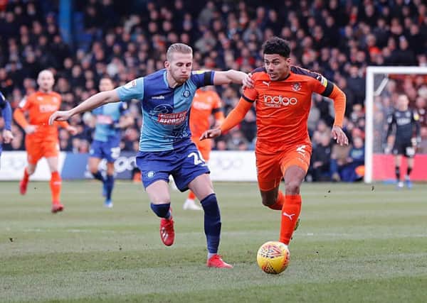James Justin gets forward against Wycombe Wanderers