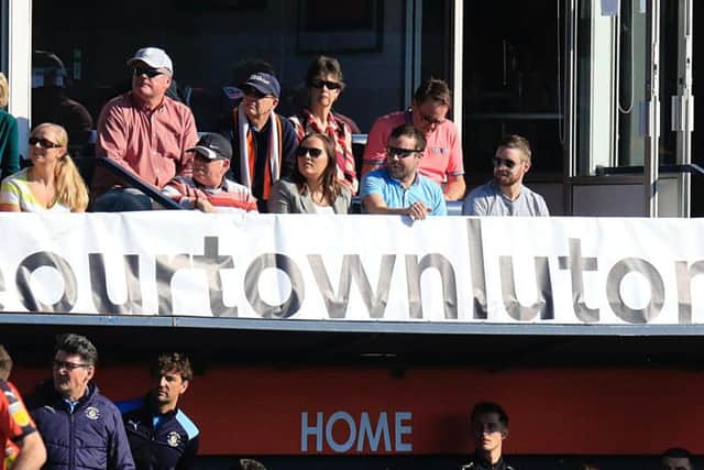 #saveourtown with a banner above the dug out during Luton's game with Coventry last week
