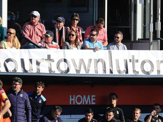 Saveourtown's banner at a recent Luton game