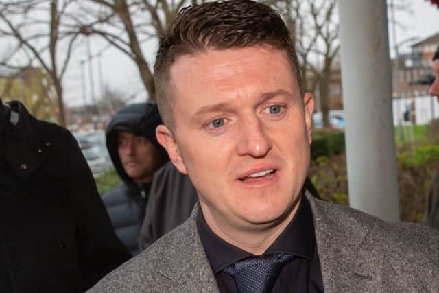 Tommy Robinson leaves the county court in Peterborough. Photo: Terry Harris
